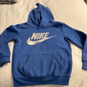 Nike Kids Royal Blue Hoodie with Silver Logo